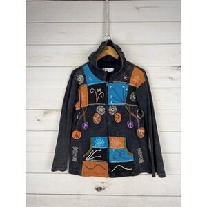 The Collection Royal Jacket Womens XL Multicolor Patchwork Embroidered Boho
